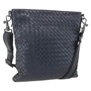BOTTEGA VENETA INTRECCIATO Shoulder Bag Leather Navy Auth ka844